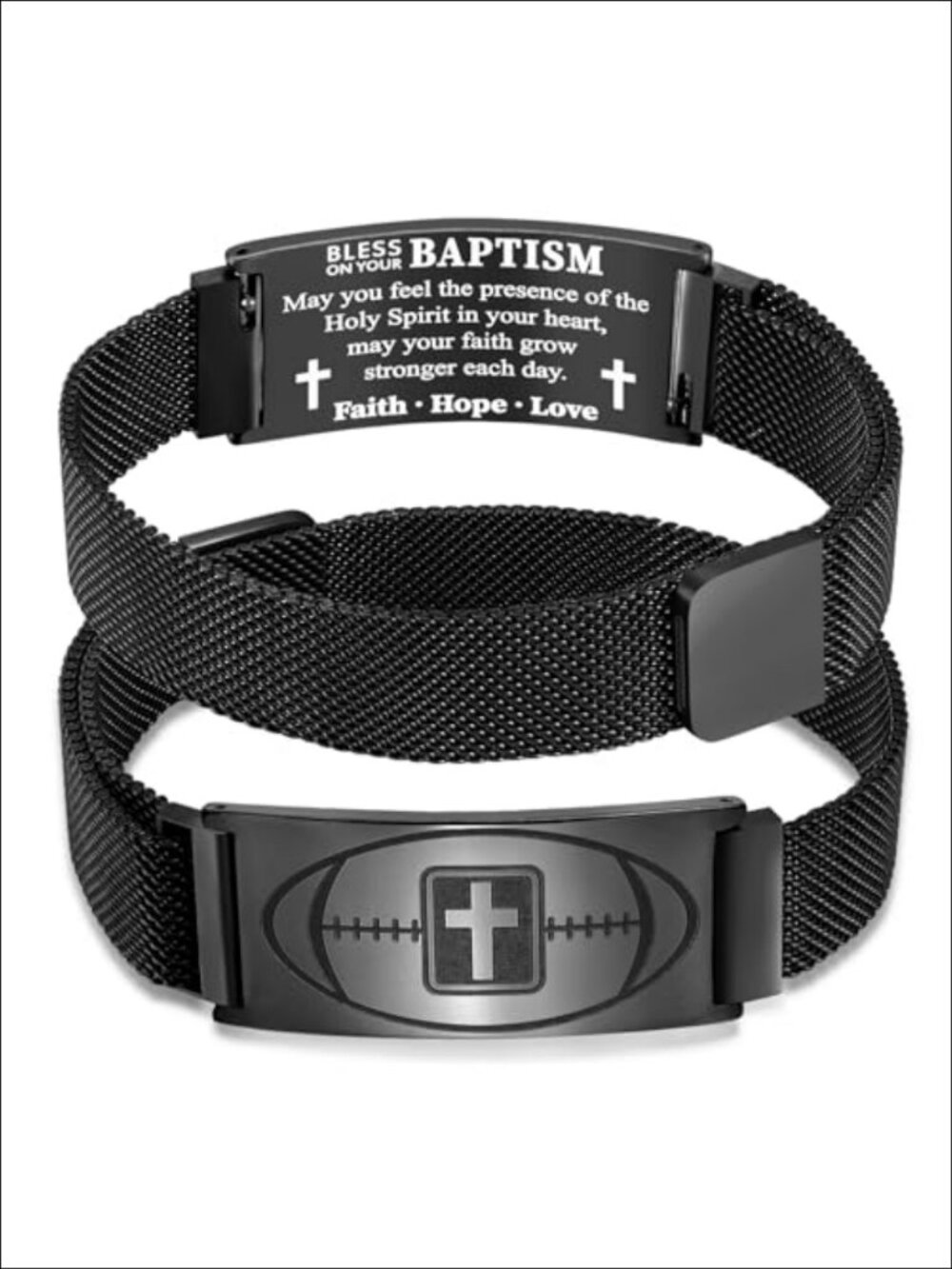 Stainless Steel Football Charm Bracelet Adjustable Christian Gift